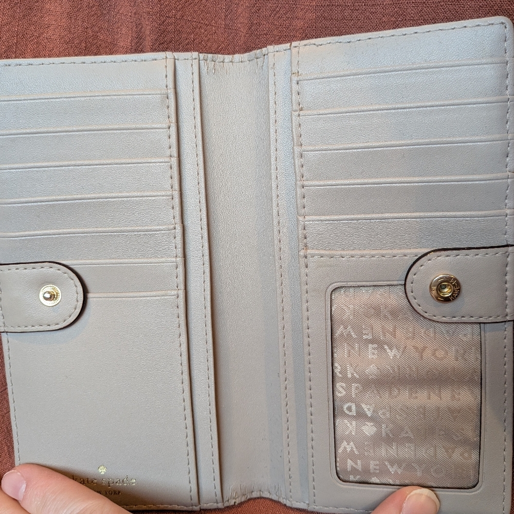 Kate Spade Light Gray Leather Wallet - Picture 3 of 8